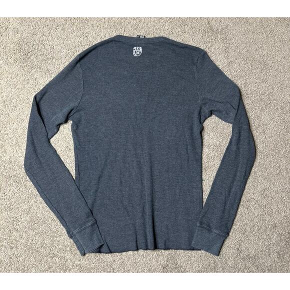 Men’s Small Hurley Long Sleeve Dark Gray Waffle Knit Logo Shirt - Picture 5 of 6